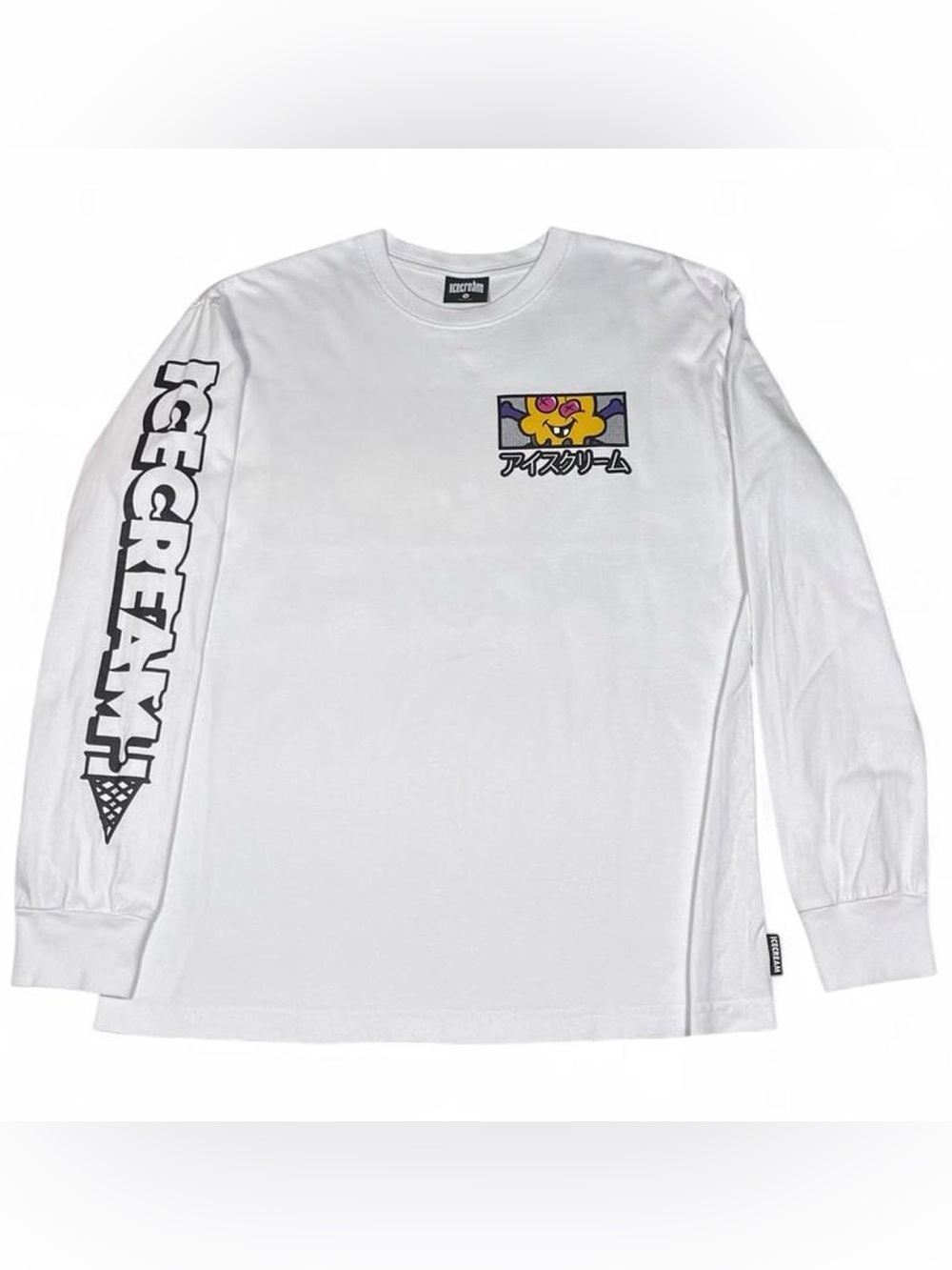 ICECREAM NWOT BBC Cones N' Bones L/S Oversized White T-Shirt Size M Streetwear